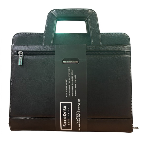 Samsonite Business classic 3 ring binder portfolio messager bag black - Picture 1 of 9